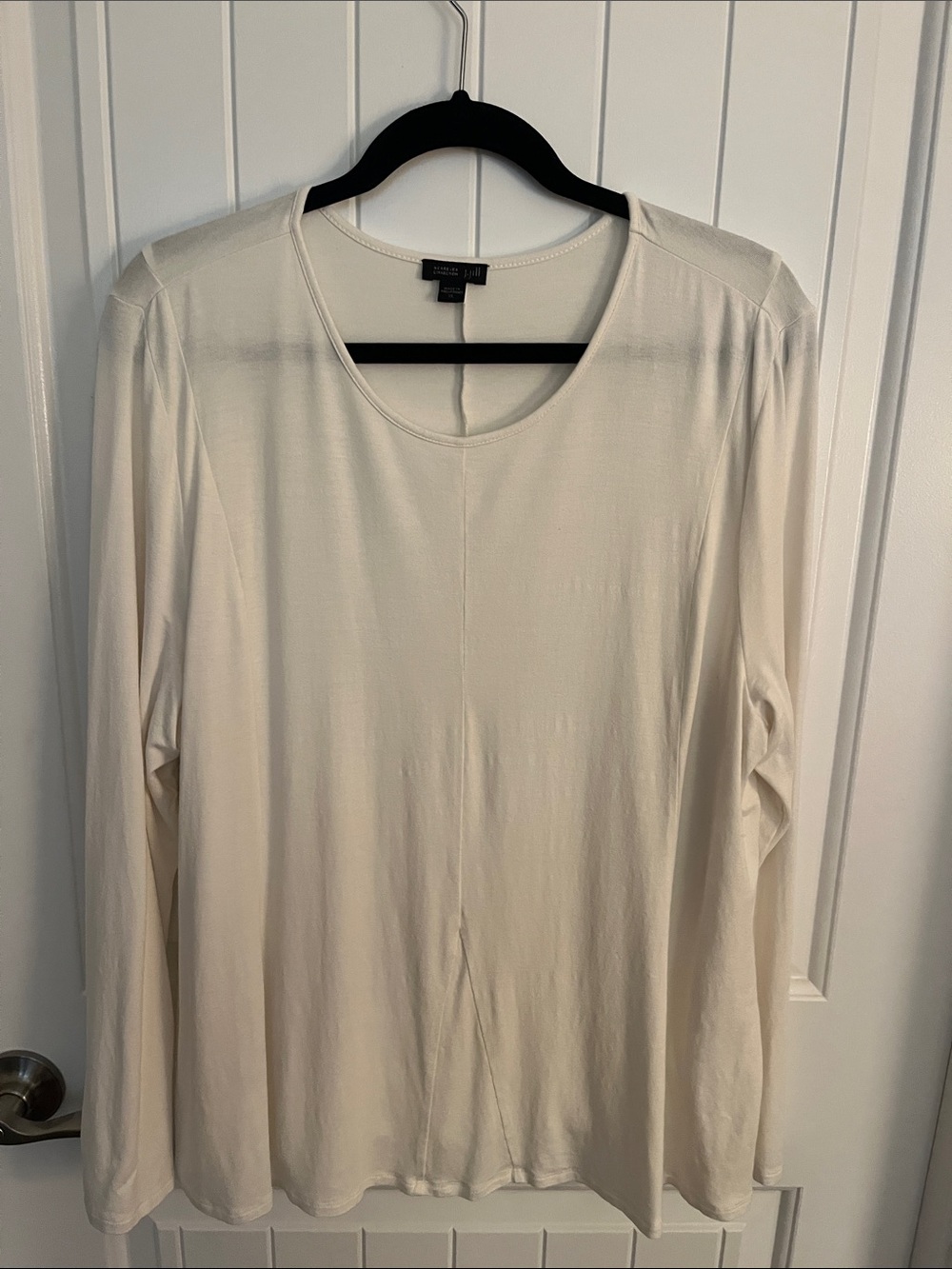 J. Jill Cream Long-Sleeve Scoop Neck Top